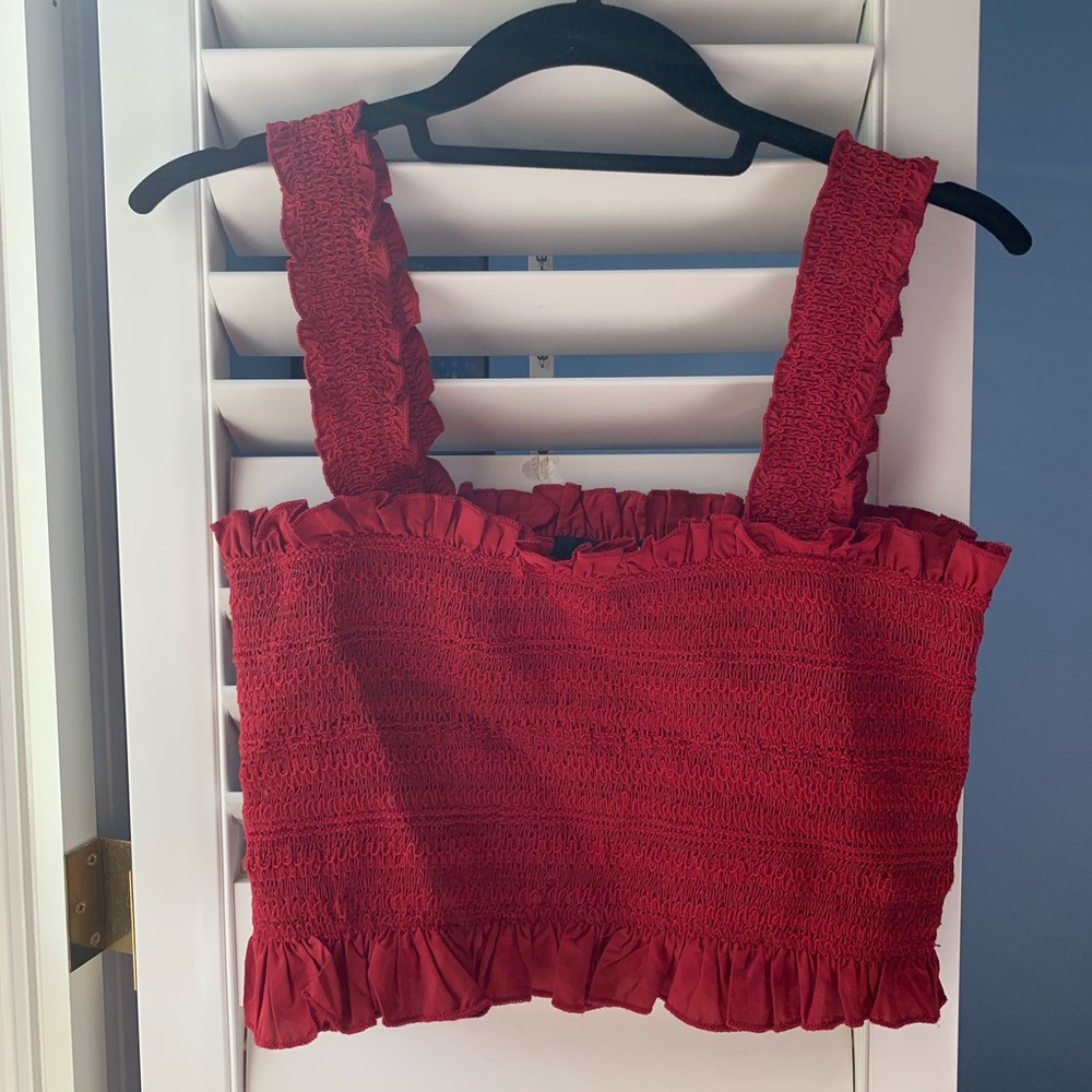 F21 smocked crop top